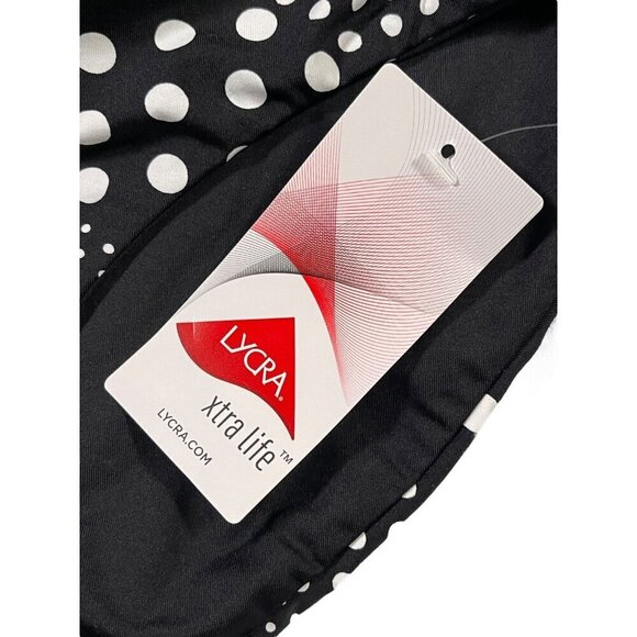 Lands’ End Reversible High-Waisted Bikini Bottom Black Polka Dot Size 12 NWT - Picture 6 of 9